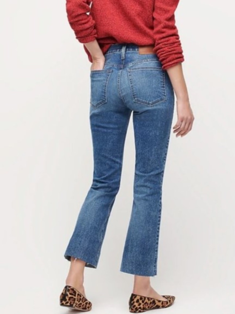 J CREW Billie Demi boot crop jeans Sz 27 waist EUC dark denim cutoff cropped